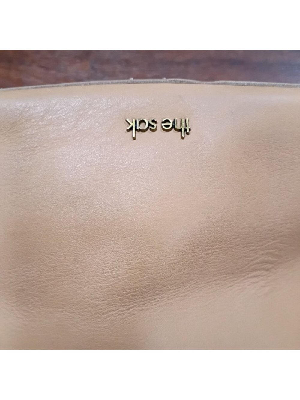 The Sak Leather Crossbody Drawstring Bucket Bag Tan Adjustable Strap - Picture 10 of 14